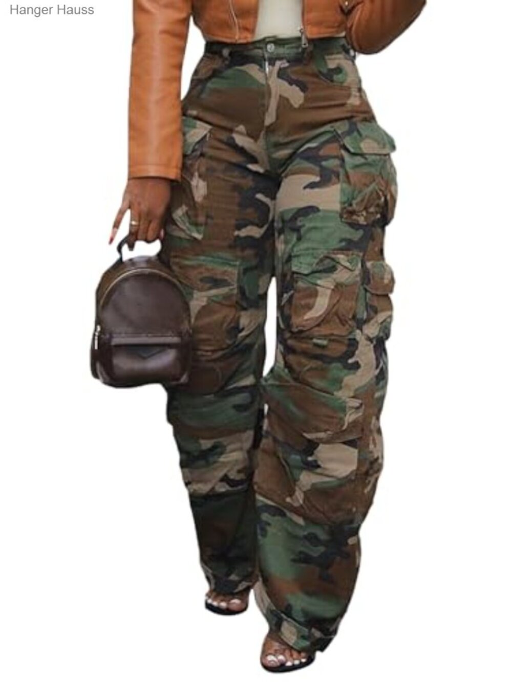 High Waisted Cargo Jeans Wide Leg Baggy Denim Pants Relaxed Fit
